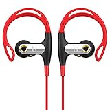 Wireless Sport Bluetooth Headphone BOROFONE BE1 Workout Headset With Earhook Design With Microphone Sweatproof Waterproof IPX4 Noise Canceling Stereo Hifi Sound Outdoor Running For Gym (Red)