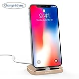 iPhone Docking Station, Basevs Desktop Charging Dock Stand Cradle Rack Charger for Apple iPhone 8, iPhone X, iPhone 7 / 7 Plus 6 6S Plus 5 5Sï¼ˆCable Includedï¼‰Rose Gold