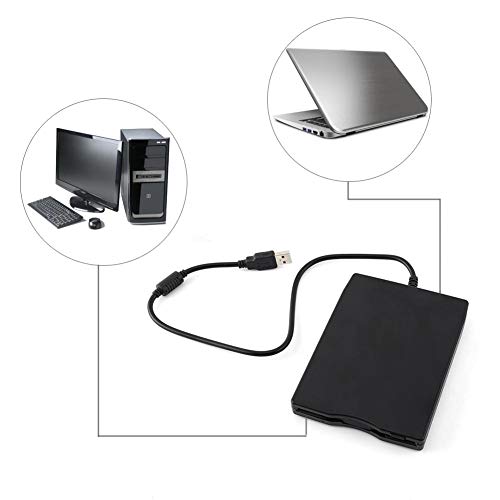 Oumij 3.5" External Portable USB Floppy Disk Reader Drive,1.44 MB FDD Diskette Drive for Mac Windows Vista/10/7/8/XP/PC Desktop Notebook Laptop Computer Plug and Play No Extra Drivers