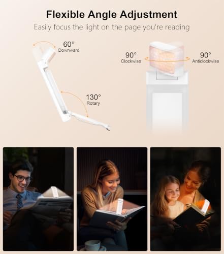 Lampe de Lecture Rechargeable, Liseuse Lampe Clip au Lit 43g Légère