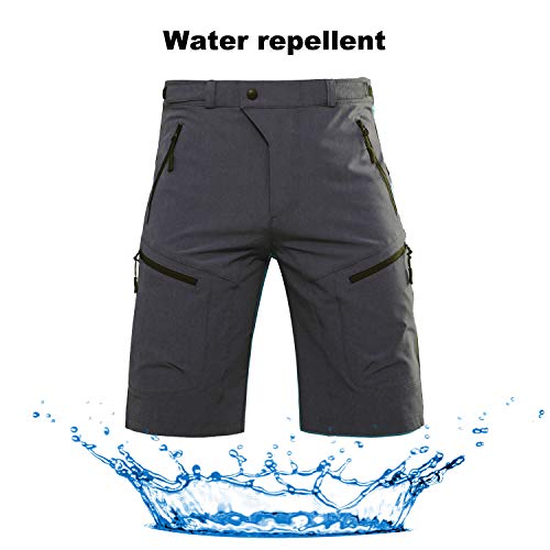 Hiauspor Men's Loose Fit Cycling Shorts MTB Bike Shorts Water