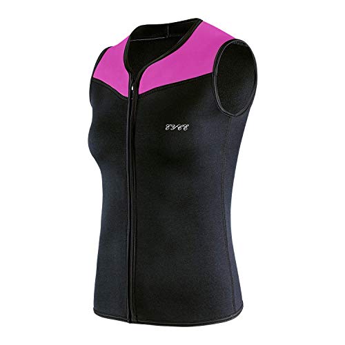 EYCE Women's Wetsuits Top Premium Neoprene 3mm Zipper Diving Sailing Snorkeling Kayaking Vest (Purple, Large)