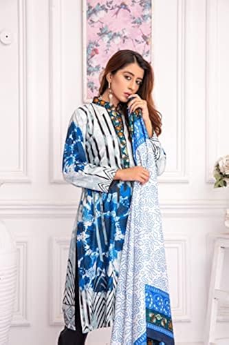 IshDeena Pakistani Indian Dresses for Women Ready to Wear Suits Linen Three  Piece Dress (3X Large, Blue) in Saudi Arabia | Whizz Suit Sets