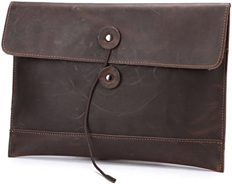 Visnow Men's Vintage Leather Envelope Hand Clutch File Bag