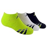 adidas Boys Cushion No Show Socks (Pack of 3), Semi Solar Yellow/Black - White/Black - Black/Semi Solar Yellow, Medium