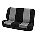 FH Group Classic High Back Flat Cloth Full Set Car Seat Covers with Gift – Universal Fit for Cars Trucks & SUVs (Gray/Black) FB102114