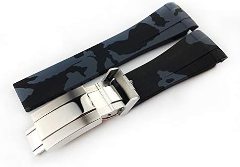 20Mm Arc Port Camouflage Silicone Strap Men'S Strap For Rolex Submariner Daytona Gmt-Grey