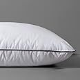 DWR Goose Feather Down Core Pillow Surrounded by Polyester Single Pack, 100% Organic Cotton Covered, Medium Support, King Size Bed Pillow Inserts(20x36, Set of 1)