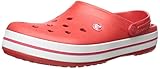 crocs womens Crocband Clog, Flame/White, 9 M (D) US Men's/11 M (B) US Women