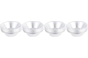 ELEOUTI 25pcs Reusable Stainless Steel Tart Molds Baking Pudding Mold Multi-Function Baking Accessory