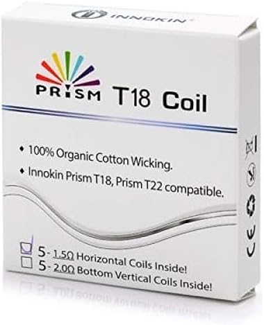 Innokin Prism T18 / T22 Replacement Coils 1.5 ohm Organic Cotton Wicking (5 x Coils (Full Pack))
