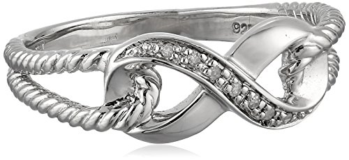 Sterling Silver Infinity Rope Diamond Ring (0.03 cttw, I-J Color, I2-I3 Clarity)