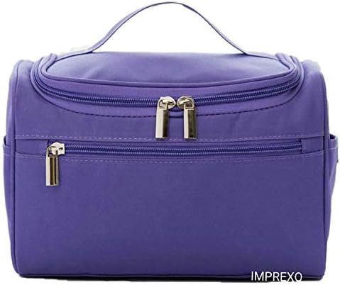 Imprexo hanging toiletry bag & travel accessories organizer (Purple)