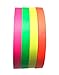 Glow Party UV Blacklight Reactive 200 ft. Total - Great Value - Fluorescent Neon Tape 1/2 in x 50 ft - (4 Pack - Pink, Green, Yellow, Orange - Matte Finish)