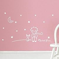 Nufelans The Little Prince Removable Wall Stickers Decal Wall Decals for Bedroom Living Room Kids Nursery Decoration for Girls and Boys (White)