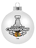 Chicago Blackhawks 2015 Stanley Cup Champions Small White Ball Ornament