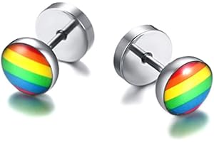 LGBT Gay Lesbian Pride Stud Earrings Set Unisex Mens Womens Lesbian Rainbow Pierced Stud Earrings Fashion