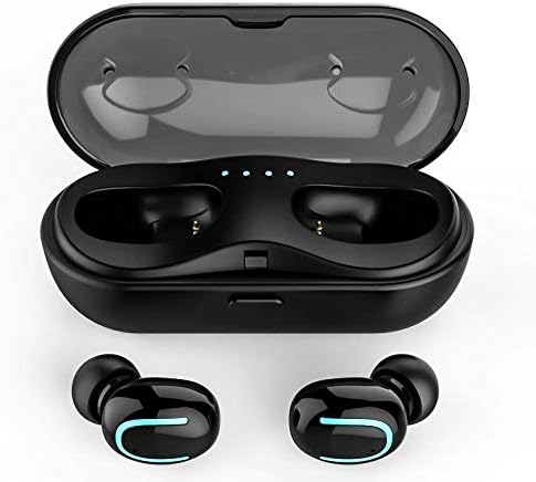 Wireless Earbuds: Best Mini Bluetooth True Stereo in Ear Earphones Twins Truly Smallest Sport Headphones Headset Earpods Mic Sweatproof Gym Charging Case by Long Run Technologies for All Smartphones