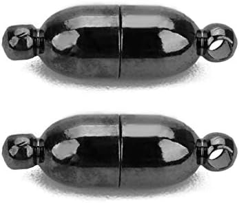 Linsoir Beads Gun Black Tone Bullet-Shaped Magnetic Clasps Strong Magnetic Connector for Jewelry Making 5 pcs/lot