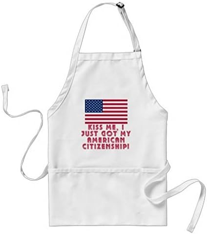 Yilooom Kiss Me I Just Got My American Citizenship Adult Apron