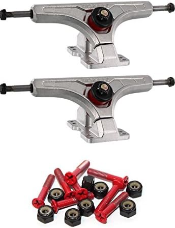 Arsenal Trucks Cast 50 Degree 165mm Skateboard Reverse Kingpin Trucks with 1" Red Mounting Hardware