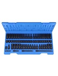 Gris Pneumatic estándar de 1/4" Dr y profundo longitud superficie Dr impt Set (gry-9772)