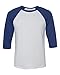 Bella Canvas Mens Triblend 3/4-Sleeve Baseball T-Shirt (3200) wht FLK/NVY trbl l