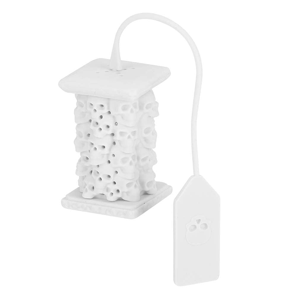 Agatige Loose Tea Infuser, Silicone Skull-Shaped Tea Strainer, Grey