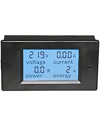 Yeeco   Multímetro digital con pantalla LCD y voltímetro AC 80 260 V, 20 A, con control de voltaje de corriente, con tira incorporada