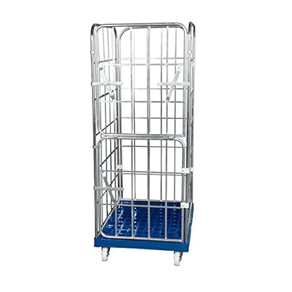 Rollbehälter 1650 mm 4 seitig blau verzinkt mit klappbarer Tür: Amazon