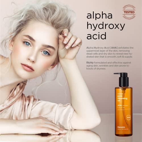 Hanskin Alpha Hydroxy Acid Pore Cleansing Oil, Exfoliating, Makeup