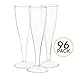 Ilyapa 96 Premium Plastic Champagne Flutes - Bulk One Piece Champagne Glasses for Wedding or Party