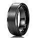King Will Basic 8mm Black High Polish Matte Finish Tungsten Men's Wedding Ring Comfort Fit