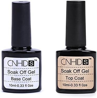 Amaone 2Pcs Nail Top Base Coat Gel Nail Top And Base Coat Foundation Sealer Clear High Gloss Soak Off UV LED Nail Lacquers Manicure Pedicure Nail Art Tool Set (Clear)