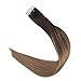 Full Shine Tape in Extensions Color 1B/27/1B Black with Blonde Human Hair Extensions Tape Ins 18 Inch Ombre Remy Extensions 20PCS Seamless Tape Hair Extensions Real Human Hair 50g for Party