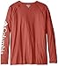 Columbia Men's Terminal Tackle Long Sleeve Shirt, Sunset Red/White Logo, Large