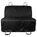 Dog Car Seat Cover - Black Waterproof Non Slip Padded Quilted Protector with Seat Anchors and Heat Straps