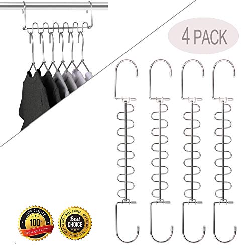 Magicool 4 Pack Update Metal Wonder Magic Cascading Hanger Space Saving Hangers Closet Organizer Clothes Organize Space Saver