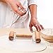 Mudder 2 Pcs Pizza Dough Roller Docker Set, Plastic Dough Docker Pastry Roller with Spikes Non-stick Wooden Rolling Pin for Cookie, Pie, Pastry, Bread, Crust