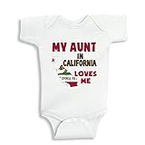 NanyCrafts Baby's My Aunt in CALIFORNIA Loves me baby Bodysuit