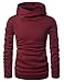 Showblanc Mens Stylish Pullover Funnel Collar Fleece Lined Hooded Sweatshirt