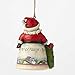 Jim Shore Heartwood Creek Santa with Winter Scene Mini Stone Resin Hanging Ornament, 3.5”