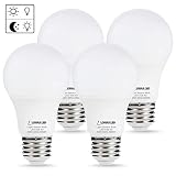 LOHAS Sensor Light Dusk till Dawn LED Bulb, Light Sensor Porch Light Bulbs, A19 6W Daylight 5000K E26 LED Security Bulb(Auto on/off), Smart Indoor/Outdoor Lamp Lighting for Garage, Hallway(4 Pack)