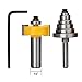 FivePears 1/2 Inch Shank Rabbet Router Bit with 6 Bearings Set, Adjustable Multiple Depths 1/8