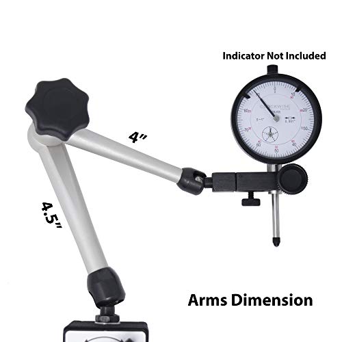 41K97i 5tmL Clockwise Tools MGBR-01 Magnetic Base Stand for Digital Dial Indicator Gauge 176lbs Max Pull - Image 3
