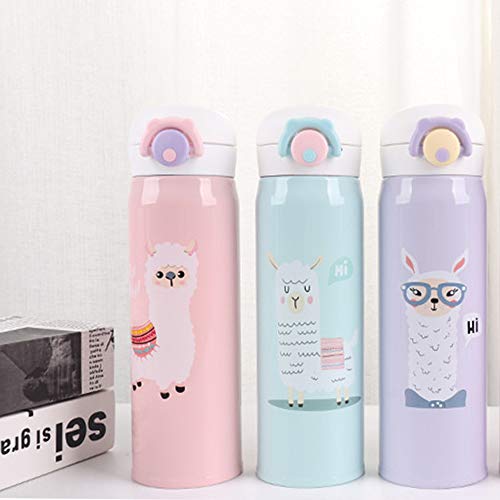 image for Rosechen Water Bottle Thermoses Cute Alpaca, Thermal Vacuum Cups for H