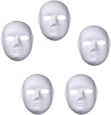 SUPVOX 5pk White Paper Pulp DIY Face Masks for Kids Crafts Masquerade Costume view 6
