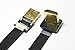 Flat Slim Soft FPV HDMI Cable Standard HDMI male straight plug to Standard HDMI Full HDMI Normal HDMI male 90 degree angled up for RED BMCC FS7 C300 Black 20CM