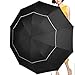 Fit-in Bag Golf Umbrella Compact & Lightweight, 60 Inch Rain/Wind Resistant Double Canopy Vented Golf-sized Large Travel Umbrella with Small Folding Length 11.8inch