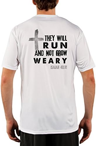 Rise Again Clothing Men's Isaiah 40 UPF 50+ Performance T-shirt Large White
